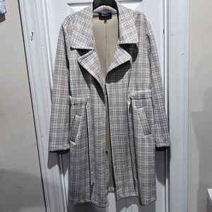 Alice blue Lavender Grid Contemporary Jacket. Size XL.